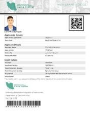 Iran Visa Grant Notice